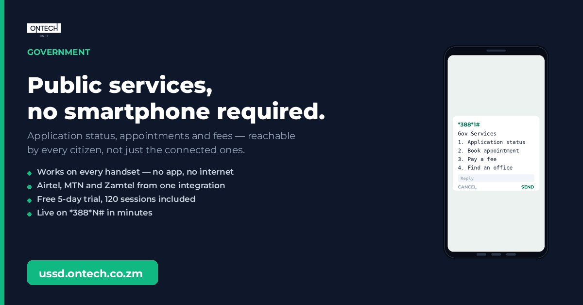 Government USSD ad creative, 1200 × 627