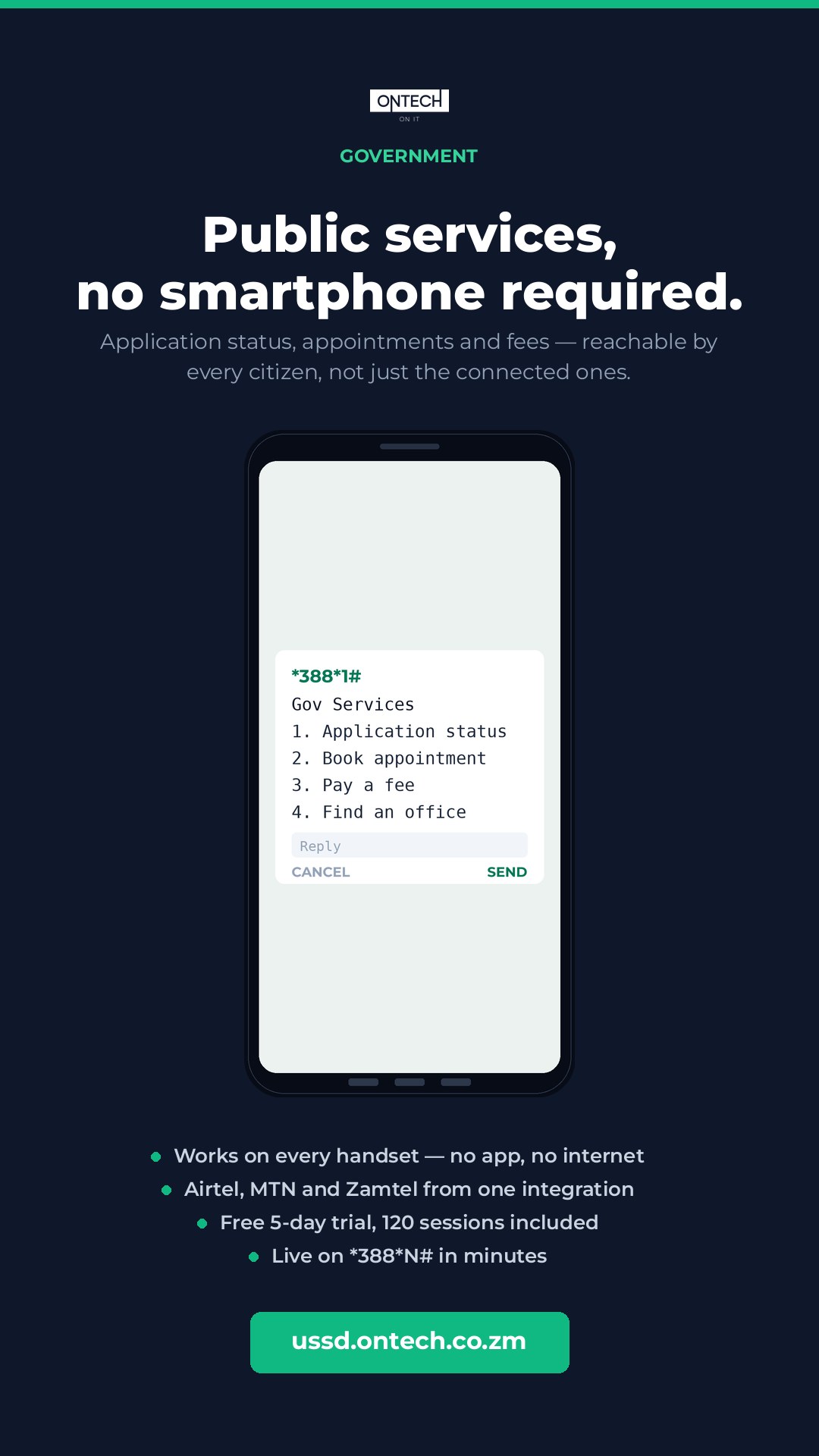 Government USSD ad creative, 1080 × 1920