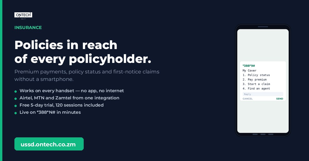 Insurance USSD ad creative, 1200 × 627