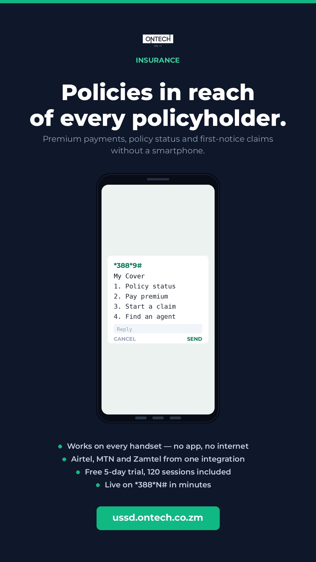 Insurance USSD ad creative, 1080 × 1920